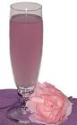 The Deep Purple drink is made from Hpnotiq Harmonie and champagne, and served in a chilled champagne glass.