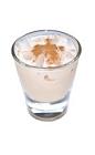 The Fire Pumpkin shot is made from pumpkin pie cream liqueur, sambuca and cinnamon, and served in a shot glass.