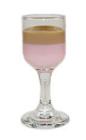 The Godiva Christmas Shot is made from Godiva chocolate liqueur and Tequila rose, layered in a chilled shot glass.