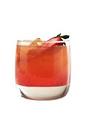 The Grand Orange Berry drink is made from Grand Marnier, orange juice, grenadine and a strawberry, and served in an old-fashioned glass.