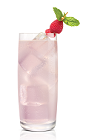 The Sweet Tart Koko drink is made from Stoli Chocolat Kokonut vodka, raspberries, lime juice and simple syrup, and served in a highball glass.