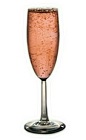 The La Rosette cocktail is made from St-Germain elderflower liqueur and brut rose champagne, and served in a chilled champagne flute.