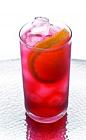 The Leblon Madras drink is made from cachaca, orange juice and cranberry juice, and served in a highball glass.