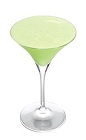 The Mellow Melon cocktail is made from Midori melon liqueur, Godiva chocolate liqueur, yogurt, cream and fresh melon, and served in a chilled cocktail glass.