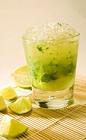The Mint Caipirinha drink is made from cachaca, mint and lime, and served in an old-fashioned glass.