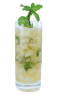 The Mint Julep is made from Bourbon, sugar syrup and fresh mint leaves, and served in a chilled highball glass.