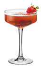 The PAMA and Circumstance cocktail is made from PAMA Pomegranate Liqueur, vodka, Hpnotiq, simple syrup and cranberry juice, and served in a chilled cocktail glass.