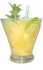 The Pineapple Caipirinha is made from cachaca, pineapple, ginger and lime