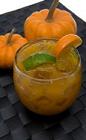The Pumpkin Caipirinha drink is made from cachaca, ginger liqueur, pumpkin puree, agave nectar and lime, and served in an old-fashioned glass.