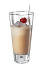 The Rula drink is made from Amarula cream liqueur, cherry liqueur and half-and-half, and served in a collins glass.