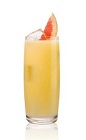 The Salted K Dog drink is made from Stoli Salted Karamel Vodka and grapefruit juice, and served in a highball glass.
