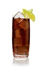 The Kola Salted drink is made from Stoli Salted Karamel Vodka and cola, and served in a highball glass.