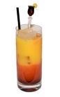 The Sloe Screw drink is made from Sloe Gin and orange juice, and served in a chilled highball glass.