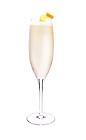 The Sparkling Superfruit drink is made from VeeV acai spirit, lemon juice, simple syrup and champagne, and served in a chilled champagne flute.