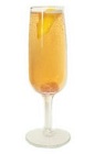 The Gentleman cocktail is made from cognac, St-Germain elderflower liqueur, brown sugar, Angostura bitters and champagne, and served in a chilled champagne flute.