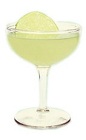 The Gypsy cocktail is made from gin, St-Germain elderflower liqueur, green chartreuse and lime juice, and served in a chilled cocktail glass.