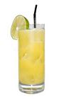 The Twilight Coco drink is made from light rum, Malibu coconut rum and pineapple juice, and served in a highball glass.