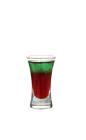 The Back on Track shot is made from vodka, blueberry juice and Pisang Ambon, and served in a shot glass.
