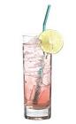 The Bambi drink is made from vanilla vodka, strawberry vodka and Sourz Apple, and served in a highball glass.