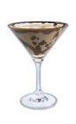 The Choko Toffee Martini cocktail is made from Dooleys, vodka and a chocolate bar, and served in a cocktail glass.