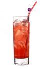 The Emma drink is made from vodka, Passoa, Red Bull and cranberry juice, and served in a highball glass.