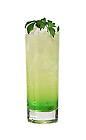 The Green Meadow drink is made from vodka, Midori Melon Liqueur and bitter lemon, and served in a highball glass.