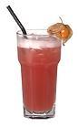 The Madras drink is made from vodka, cranberry juice and orange juice, and served in a highball glass.