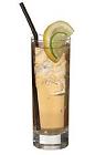 The Moscow Mule drink is made from vodka, ginger ale and lime juice, and served in a highball glass.