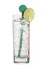 The Oasis drink is made from Bacardi Limon, pepino cactus and Schweppes Russchian, and served in a highball glass.