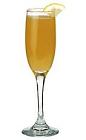 The Stephanie drink is made from Cointreau, champagne and orange juice, and served in a champagne flute.