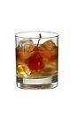 The Supreme drink is made from vodka, sweet vermouth and peach liqueur, and served in an old-fashioned glass.