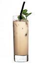 The Tarzan drink is made from Sayang Liqueur, dark rum, creme de bananes and milk, and served in a highball glass.